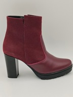 Bordowe botki Rokbut jesień/zima skóra stabilne R. 38