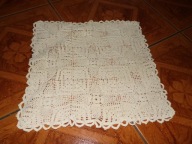 Poszewka bezowa na poduszke, szydełko - 35 cm x 35 cm