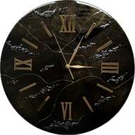 Klasyczny zegar Glamour z żywicy Czerń i złoto 40 cm