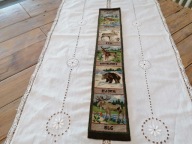 WEŁNIANA MAKATKA KILIM HAFT KRZYŻYKOWY ZWIERZĘTA 15 x 85 GA