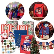 KALENDARZ ADWENTOWY TOREBKI DIY NAKLEJKI EKOLOGICZNY ZRÓB TO SAM 24SZT