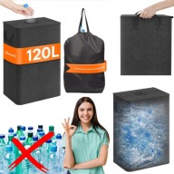 KOSZ NA BUTELKI KAUCYJNE ZWROTNE TORBA Z UCHWYTAMI 120L SOLIDNY CZARNY
