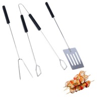 ZESTAW NARZĘDZIA DO GRILLA GRILLOWE ŁOPATKA WIDELEC SZCZYPCE METALOWE MOCNE
