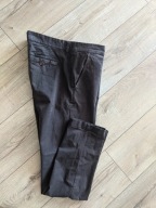 Spodnie męskie L Vistula czekoladowe super elastyczne pas90