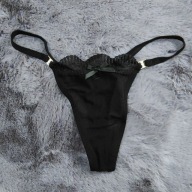 Stringi koronkowe , czarne , foto