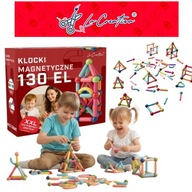MAGNETYCZNE KLOCKI KONSTRUKCYJNE 3D DUŻE DLA DZIECI 130 EL EDUKACYJNE WAŁKI