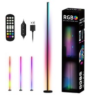 LAMPA PODŁOGOWA STOJĄCA NAROŻNA LED RGB 1,2M+10W DO POKÓJ GIER, SALON