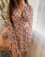 SUKIENKA cream ONE SIZE kwiaty guziki