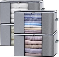 POJEMNIKI PUDEŁKA DO PRZECHOWYWANIA UBRAŃ DUŻE 85L SKŁADANE WZMACNIANE