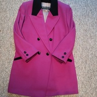 Marynarka damska wełniana amarantowa z czarnymi elementami f. Telimena r.44