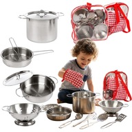 ZESTAW KUCHENNY DLA DZIECI AKCESORIÓW PRZYBORÓW NACZYNIA GARNKI ZABAWKI