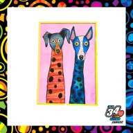 Batik "Zakręcone Pieski"