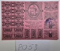 P053 Kartka żywnościowa na chleb / brot Łódź 1916 – 25 cukier, mąka. DUŻA