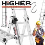 DRABINA ALUMINIOWA SKŁADANA 3x8 WIELOFUNKCYJNA HIGHER 150KG + GRATIS