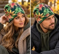 Czapka bawełniana damska męska unisex dwuwarstwowa jesienna zimowa 95%