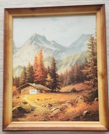 Obraz malowany na płycie CHATA W GÓRACH