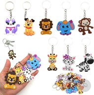32x BRELOKI DO KLUCZY ZAWIESZKI ZWIERZĄTKA SILIKONOWE ZESTAW DLA DZIECI