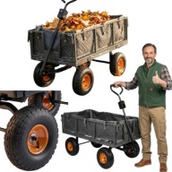 WÓZEK OGRODOWY TRANSPORTOWY PRZYCZEPA TACZKA KOŁA UDŹWIG DO 400KG 100L 19kg