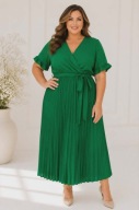 OKAZJONALNA SUKIENKA PLISOWANY DÓŁ PLUS SIZE 50/52/54/56