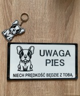 Tabliczka informacyjna uwaga zły pies rottweiler, amstaff