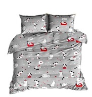 pościel z flaneli 160x200 +2x70x80 +2x40x40 guzik F 114 Psy koty na sznurku