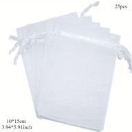 woreczki z organzy 10x15 BIAŁE 10sztuk PODZIĘKOWANIA gości ŚLUB KOMUNIA