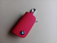 BMW ETUI NA KLUCZYK BRELOK BRELOCZEK SKÓRA CHROM CZERWONY