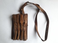 Stara ładownica skórzana na naboje 4 komory