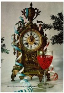 NOWY ROK ZEGAR KOMINKOWY KRYSZTAŁOWY KIELISZEK WINO 1987