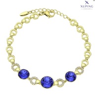 76556 BRANSOLETKA 14K POZŁACANA 17+3 CM 10 MM SAPPHIRE CRYSTAL Swarovski
