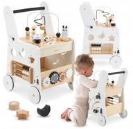 DREWNIANY PCHACZ 6W1 CHODZIK DLA DZIECI Z FUNKCJĄ STOLIKA EDUKACYJNEGO