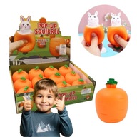 GNIOTEK KRÓLICZEK W MARCHEWCE SENSORYCZNY ANTYSTRESOWY SQUISHY WYSKAKUJĄCY