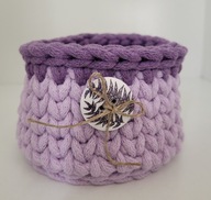 Mały koszyk kosz ze sznurka bawełnianego handmade