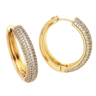 84127 KOLCZYKI 18K POZŁACANE 25/5 MM eleganckie z cyrkoniami