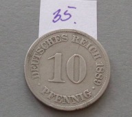10 PFENNIG 1889 roku , literka A , NIEMCY CESARSTWO