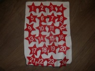 KLAMERKI DREWNIANE GWIAZDKI CYFERKI DO KALĘDARZA ADWENTOWEGO