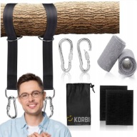 ZESTAW MOCOWANIE DO HAMAKA HUŚTAWKI UCHWYT LINKI TAŚMY PASY KARABIŃCZYKI