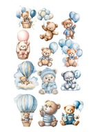 CUKROWY OPŁATEK NA TORT WYDRUK ROCZEK MIŚ BABY SHOWER RÓŻOWY balony IMIĘ a4