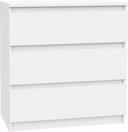 KOMODA SZAFKA BIAŁA 3 SZUFLADY NOWOCZESNA DO SALONU SYPIALNI