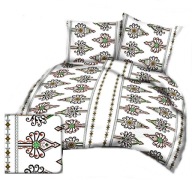 pościel bawełna lux 220x240 + 2x70x80 guzik B 329 bacówka biała