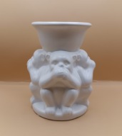 Wyjątkowy biały Wazon trzy małpki zamykają buźkę 20cm - idealny na prezent