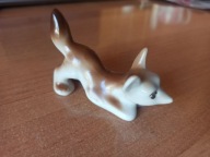 Sygnowana figurka lis Połonne – porcelana ukraińska