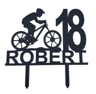 topper na tort dekoracja personalizacja WYBÓR KOLORÓW ROWERZYSTA!!!