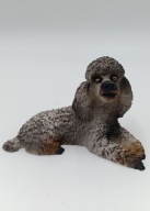 Pudel - piękny piesek pudelek - kolekcjonerska śliczna vintage figurka 14cm