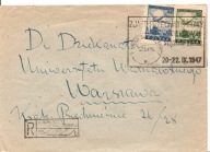 CIEPLICE ŚLĄSKIE ZDRÓJ -erka -koperta - stempel obieg 1947 rok