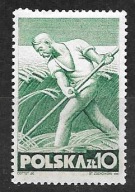 ROCZNIK 1947 Fi 438b** niebieskawozielony pap.z !!! RZADKI PAPIER gw/opis