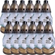 KOMPLET 12 SZKLANYCH LAMPIONÓW 17 CM Z WKŁADEM NA WSZYSTKICH ŚWIĘTYCH