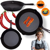 Patelnia żeliwna 30 cm – trwała, uniwersalna, na każdy rodzaj kuchenki