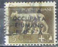 Włochy stary znaczek z nadrukiem Strefa (9/42