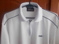 Koszulka męska polo bawełniana biała lamówka czarna XL PEAK Performance